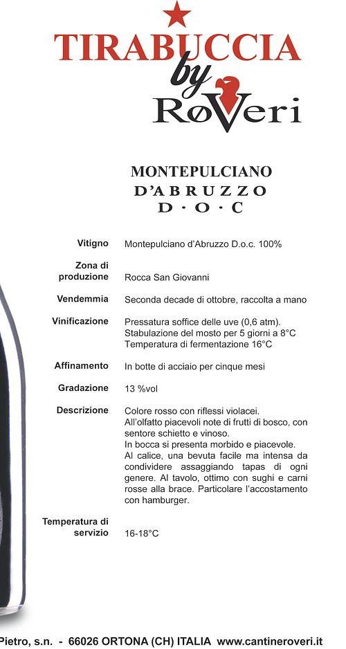 MONTEPULCIANO DOC-TIRABUCCIA - Cantine Roveri