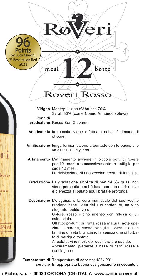 ROVERI 12 MESI BOTTE - Cantine Roveri