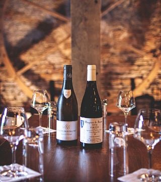 Uma aula temática de degustação de vinhos da Borgonha de duas horas em adegas do século XVI