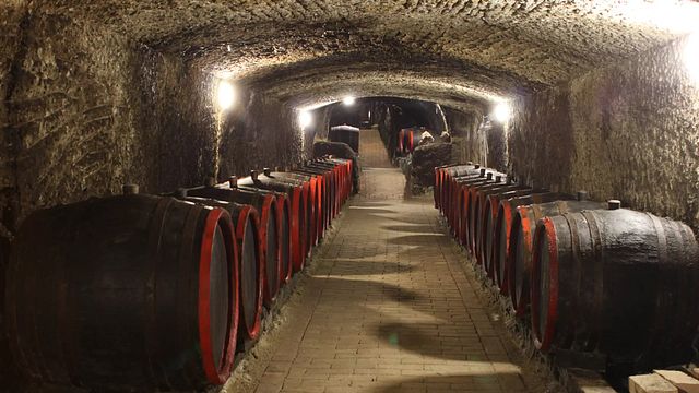 Weinprobe mit Tokaji Aszú in einem zum UNESCO-Weltkulturerbe gehörenden Weinkeller