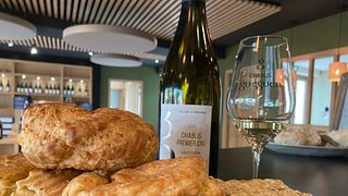 Degustação de vinhos harmonizada com gougères no Domaine Celine & Frederic Gueguen