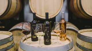 Degustação de vinhos no campo na vinícola Krolo