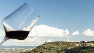 Montalcino : pique-nique dans le vignoble avec une bouteille de vin
