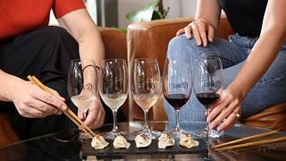 Abbinamento di ravioli e degustazione di vini