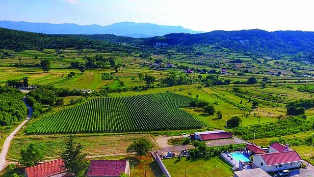 Cata de vinos en la zona rural de la bodega Krolo